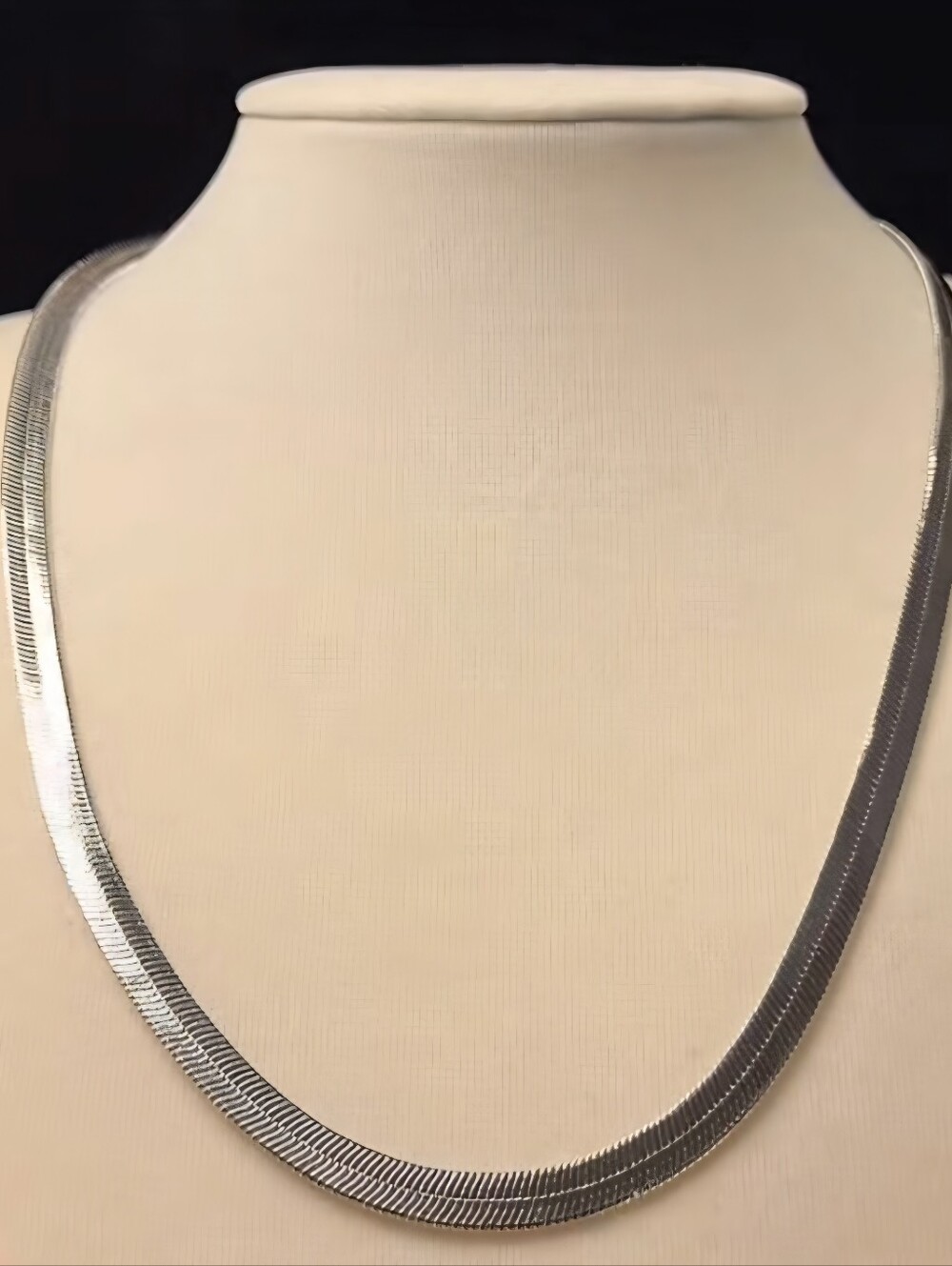 Classic Silver Herringbone Chain Necklace - Women Jewelry